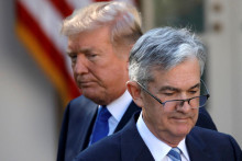 Na snímke Donald Trump a Jerome Powell v roku 2017. FOTO: Reuters