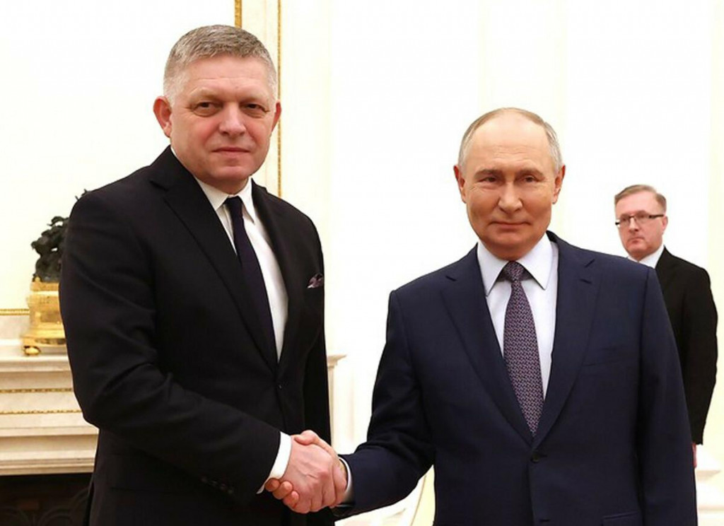 Vladimir Putin a Robert Fico. FOTO: Kremeľ