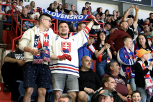 Slovenskí fanúšikovia. FOTO: TASR/Ján Krošlák