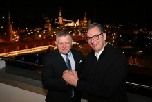Premiér Robert Fico sa v Moskve stretol so srbským prezidentom Aleksandrom Vučičom. FOTO: Facebook/Aleksandar Vučić
