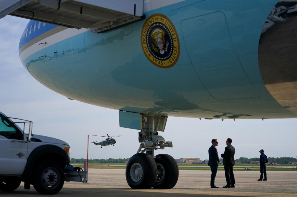 Air Force One v Marylande v USA 25. apríla 2025. FOTO: REUTERS