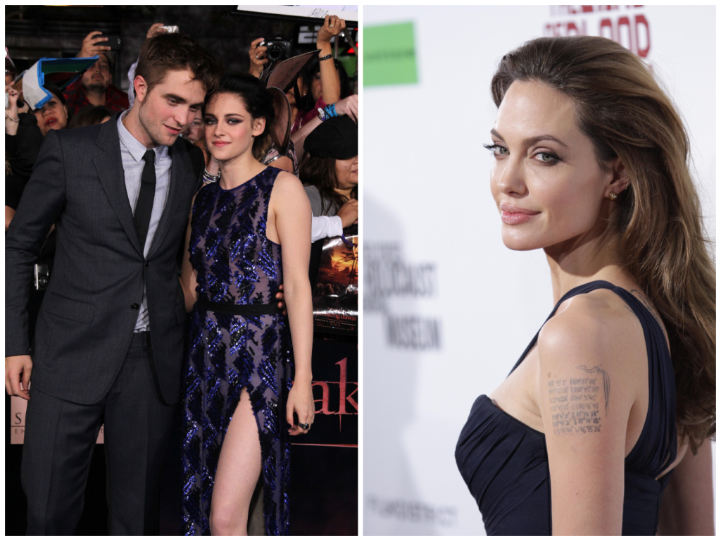 Robert Pattinson, Kristen Stewart a Angelina Jolie.