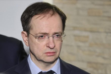 Hlavný vyjednávač ruskej delegácie a poradca ruského prezidenta Vladimira Putina Vladimir Medinskij. FOTO: TASR/AP
