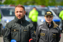 Minister vnútra Matúš Šutaj Eštok (Hlas-SD) a prezidentka Policajného zboru Jana Maškarová. FOTO: TASR/Jaroslav Novák