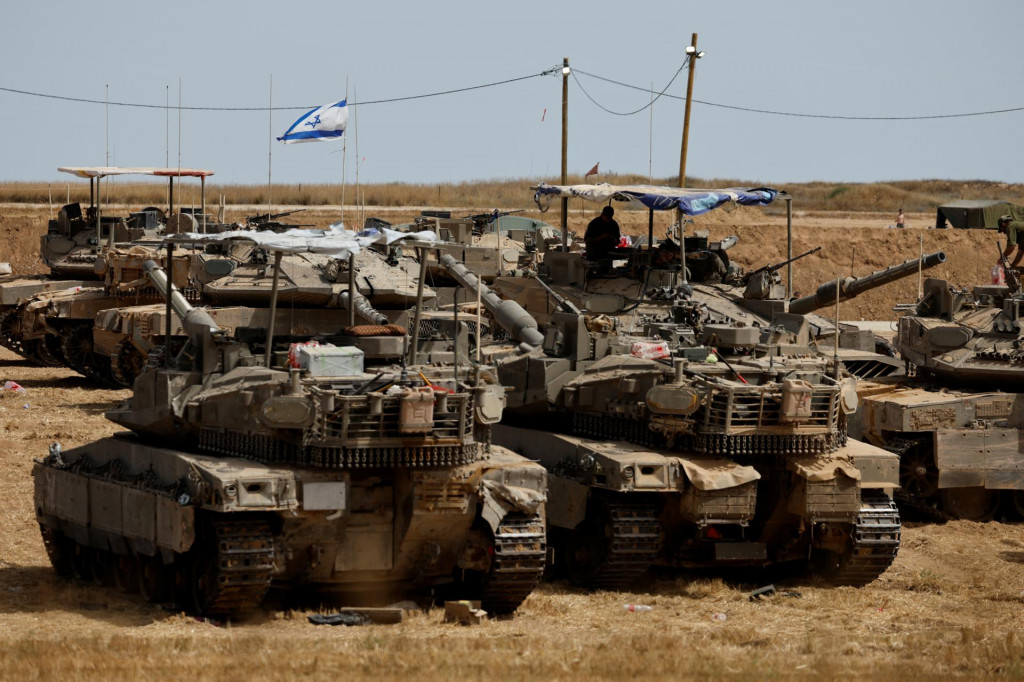 Tanky izraelskej armády. FOTO: Reuters
