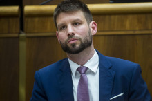 Na snímke predseda hnutia PS Michal Šimečka. FOTO: TASR/Jakub Kotian