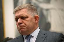 Premiér Robert Fico. FOTO: REUTERS/Radovan Stoklasa