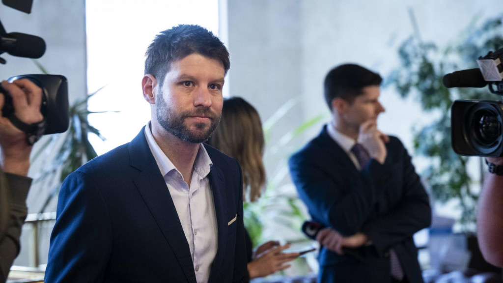 Poslanec Národnej rady a predseda hnutia Progresívne Slovensko Michal Šimečka. FOTO: TASR/Jakub Kotian