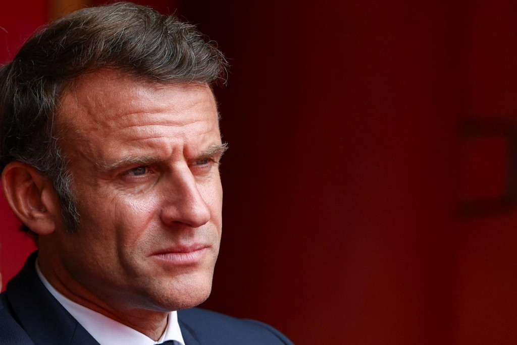 Francúzsky prezident Emmanuel Macron sa 26. mája 2025 zúčastnil obeda s generálnym tajomníkom Komunistickej strany Vietnamu To Lamom. FOTO: REUTERS