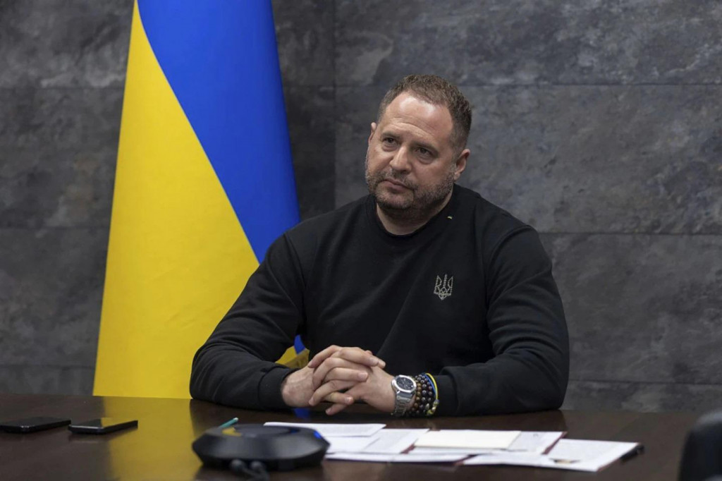 Šéf kancelárie ukrajinského prezidenta Andrij Jermak. FOTO: TASR/AP/Tlačová služba prezidenta Ukrajiny