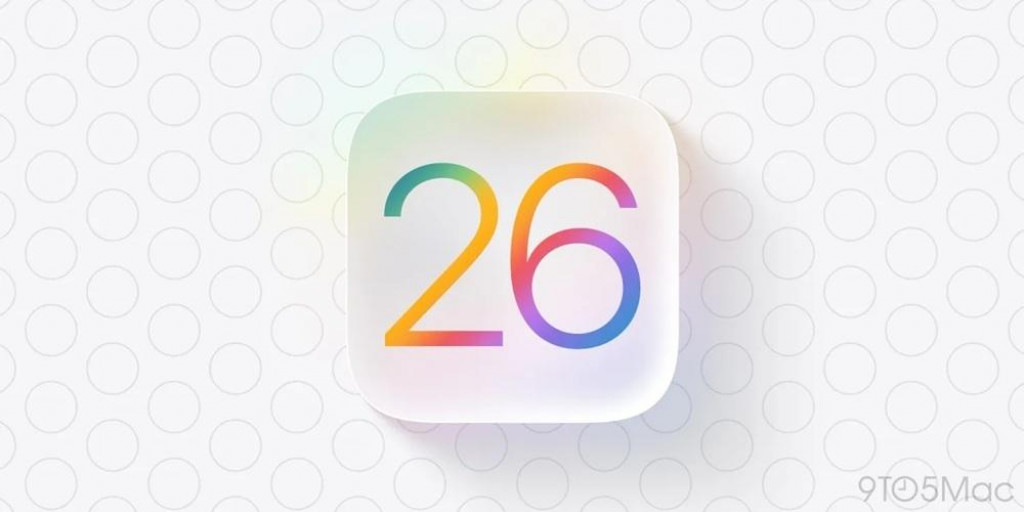 Koncept loga systému iOS 26