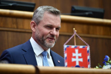 Prezident Slovenskej republiky Peter Pellegrini pred vystúpením so správou o stave Slovenskej republiky pred poslancami Národnej rady. FOTO: TASR/Jaroslav Novák