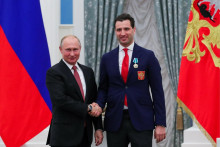Vladimir Putin a Roman Rotenberg. FOTO: Profimedia