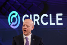 Šéf firmy Circle Jeremy Allaire pri uvedení akcií firmy na burzu v Nerw Yorku 5. júna 2025. FOTO: REUTERS