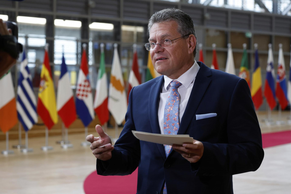Na snímke eurokomisár pre obchod a ekonomickú bezpečnosť Maroš Šefčovič. FOTO: TASR/AP