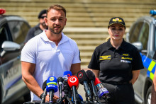 Zľava minister vnútra Matúš Šutaj Eštok a prezidentka Policajného zboru Jana Maškarová. FOTO: TASR - Jaroslav Novák FOTO: Jaroslav Novák