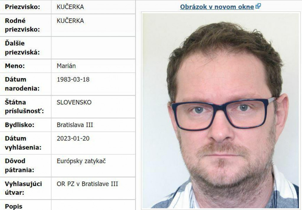 Na expolicajta Mariána Kučerku vydali európsky zatykač.

FOTO: Archív/MVSR