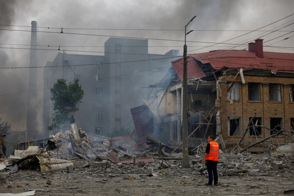 Miesto ruských útokov v Kyjeve. FOTO: Reuters