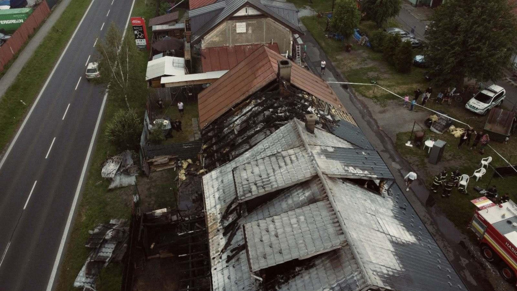 Zhorená strecha v Kežmarku. FOTO: FB/Mesto Kežmarok - oficiálna stránka