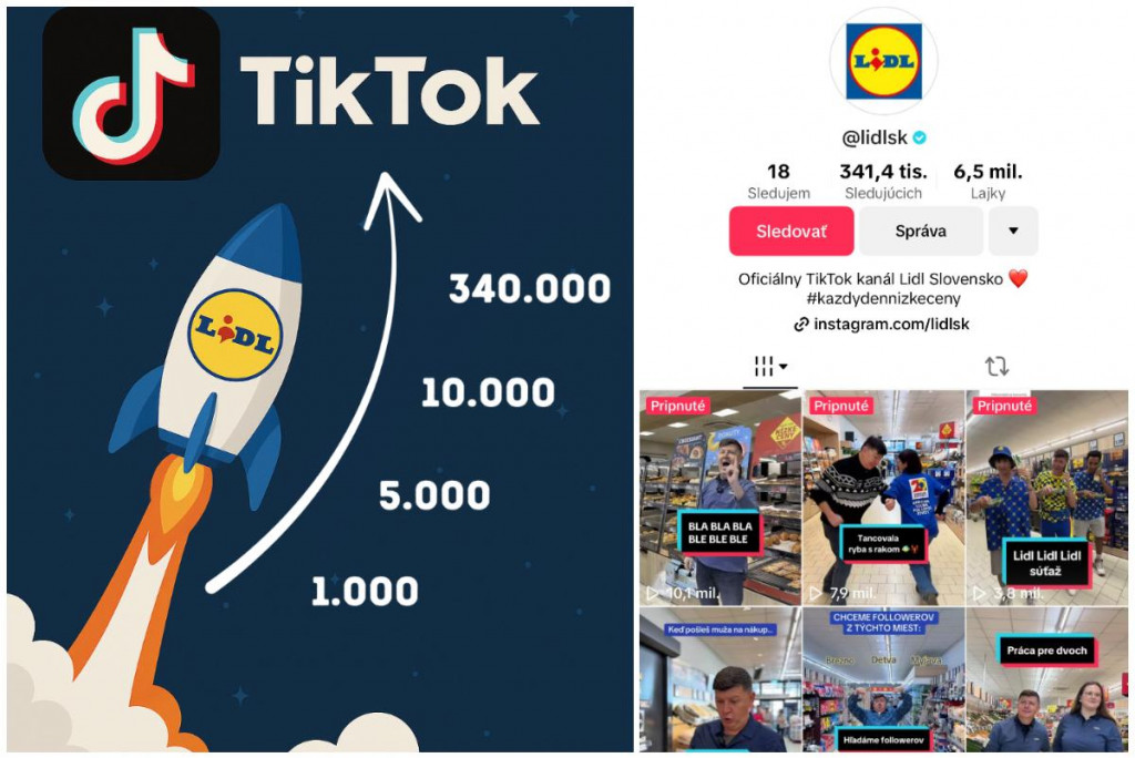 Lidl na TikToku raketovo rastie.