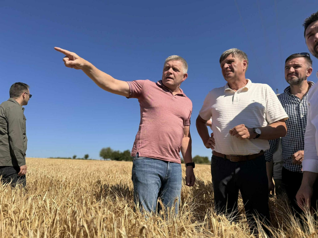 Premiér Robert Fico na žatevnom výjazde. FOTO: HN/Akos Cséplö