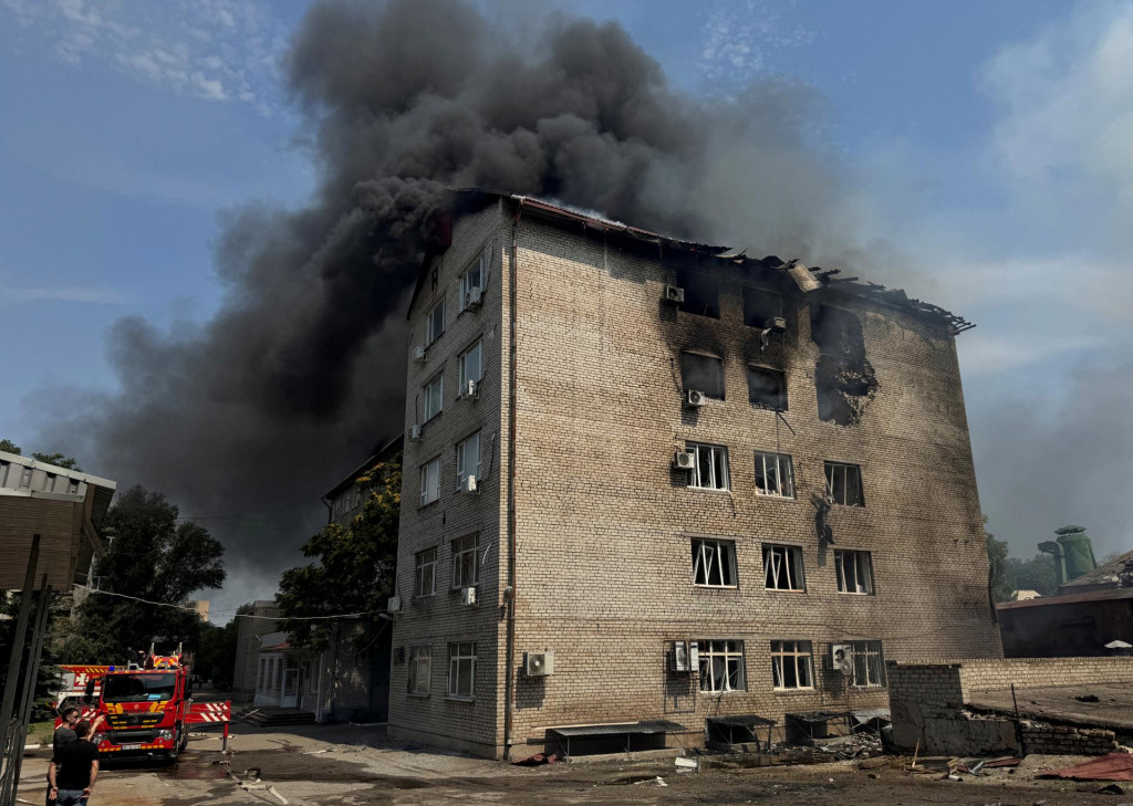 Miesto útoku ruského dronu v Záporoží. FOTO: Reuters