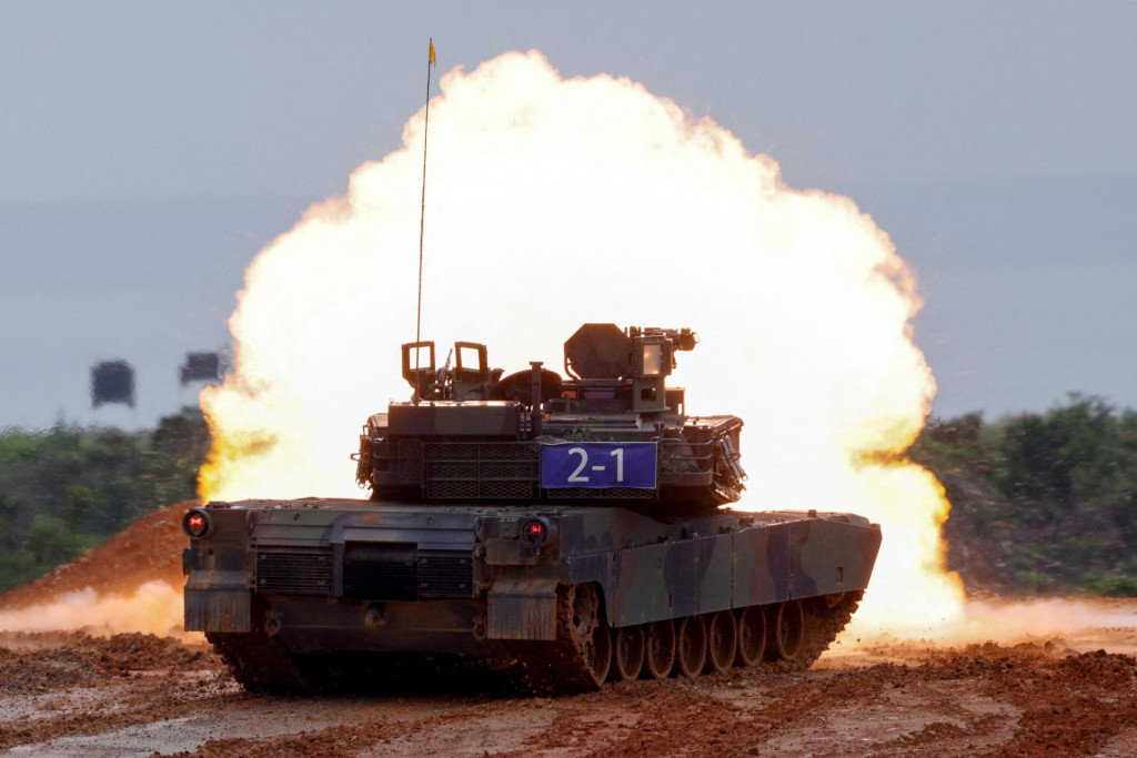 Tridsaťosem nových tankov Abrams je súčasťou prvej dodávky z USA, zvyšných 108 by mal Taiwan dostať v priebehu tohto a nadchádzajúceho roka. FOTO: REUTERS