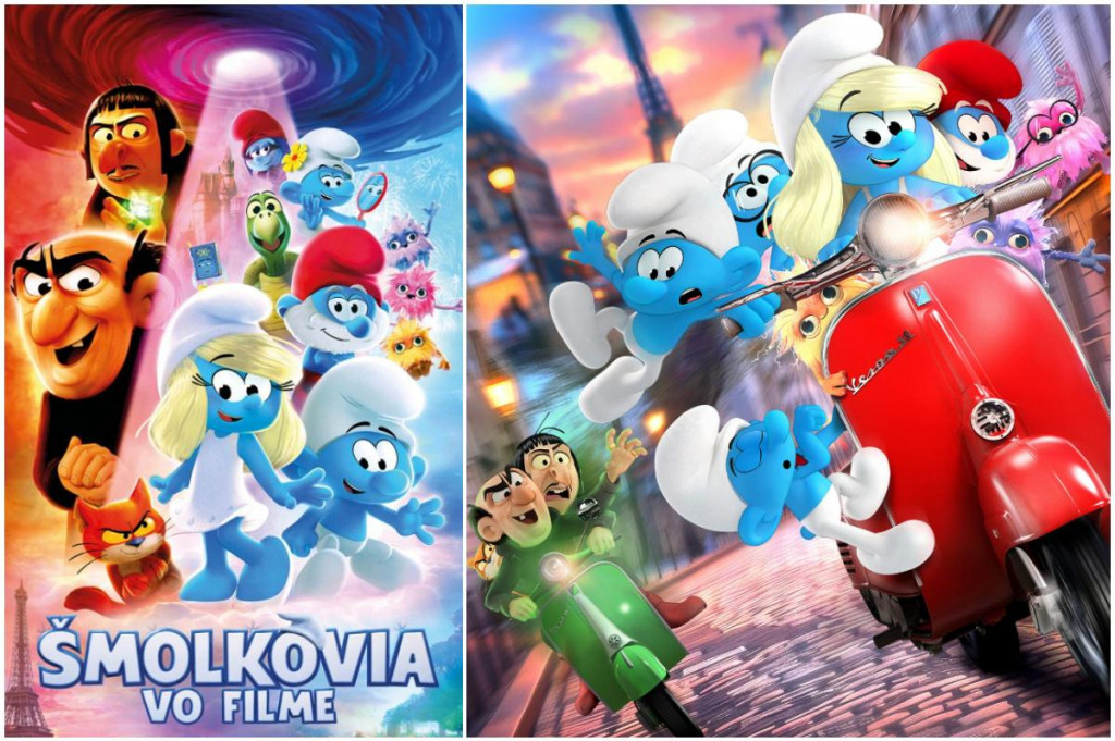 Do kín prichádzajú Šmolkovia vo filme.