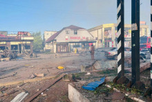 Útok na ukrajinské mesto Dobropillja. FOTO: FB/Вадим Філашкін