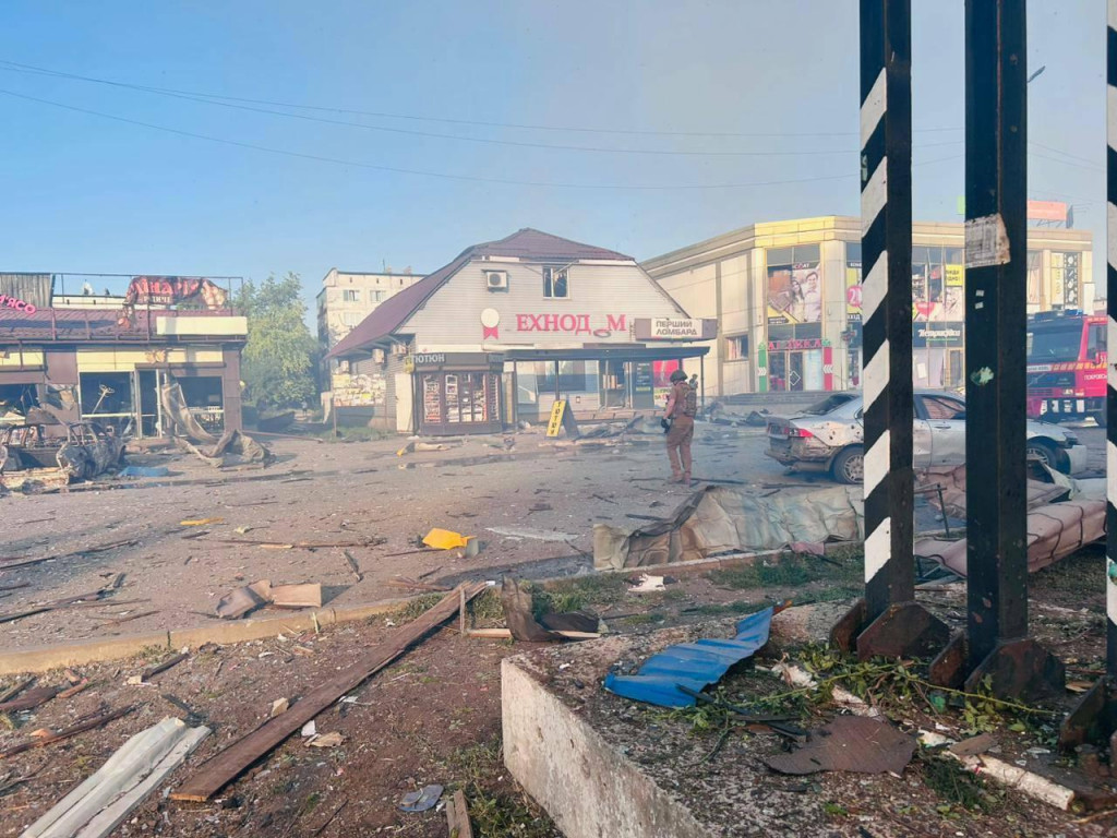 Útok na ukrajinské mesto Dobropillja. FOTO: FB/Вадим Філашкін