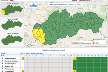 Meteorologické výstrahy. FOTO: SHMÚ