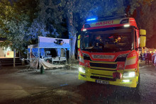 Na českom hudobnom festivale Colours of Ostrava došlo k požiaru v jednom zo stánkov. FOTO: X/HZS Moravskoslezského kraje