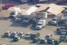 Oblasť, kde došlo k výbuchu vo výcvikovom stredisku úradu šerifa v Los Angeles. FOTO: Reuters/ABC Affiliate KABC