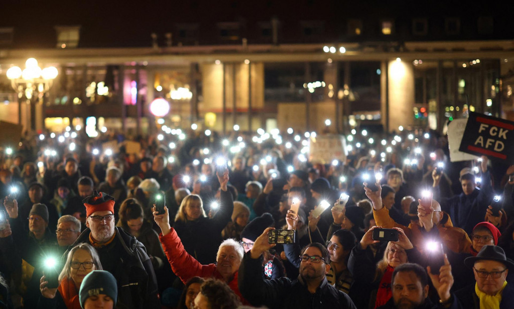 Protest proti AfD v Nemecku. FOTO: Reuters