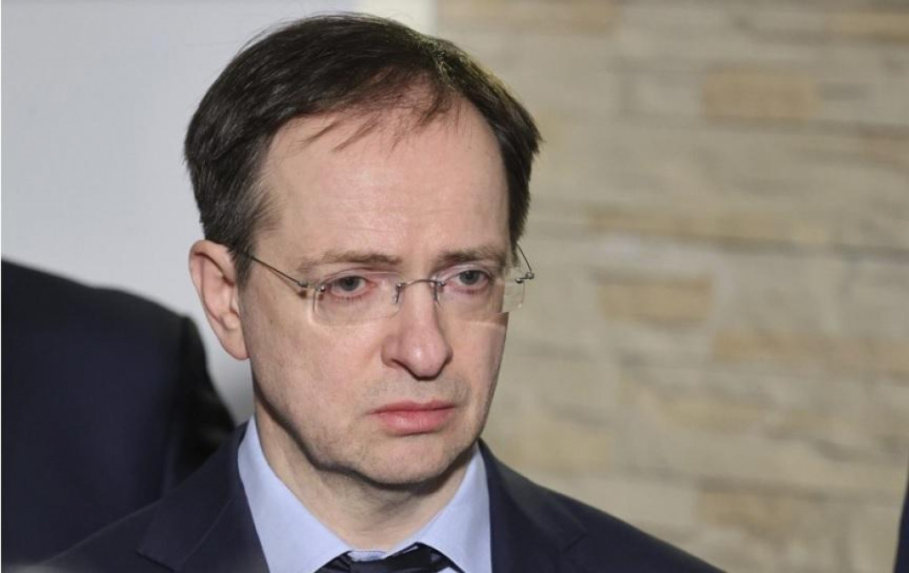 Hlavný vyjednávač ruskej delegácie a poradca ruského prezidenta Vladimira Putina Vladimir Medinskij. FOTO: TASR/AP