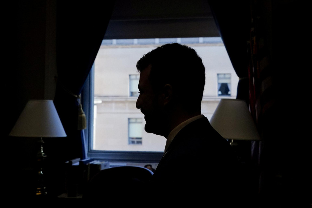Columbia University graduate and pro-Palestinian activist Mahmoud Khalil visits Capitol Hill in Washington, D.C., U.S., July 22, 2025. REUTERS/Nathan Howard FOTO: Nathan Howard