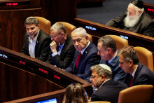 Izraelský premiér Benjamin Netanjahu, minister financií Becalel Smotrič, minister obrany Israel Katz a minister národnej bezpečnosti Itamar Ben-Gvir. FOTO: Reuters
