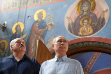 Ruský prezident Vladimir Putin a bieloruský vodca Alexander Lukašenko. FOTO: Reuters/Sputnik