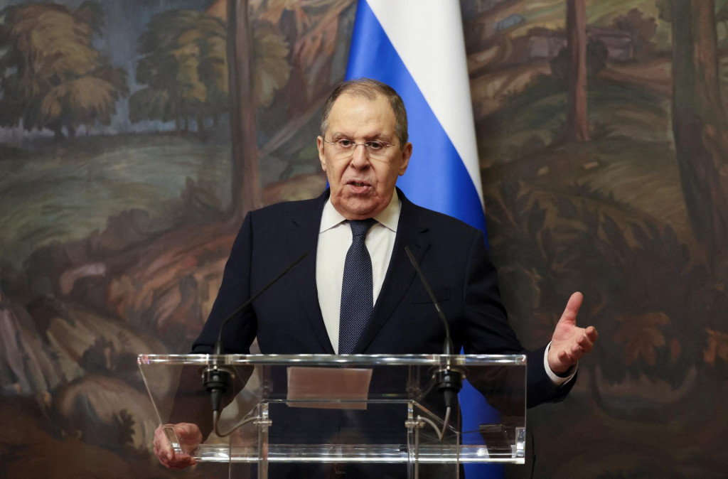 Russian Foreign Minister Sergei Lavrov speaks during a press conference following talks with Syrian Foreign Minister Asaad Hassan al-Shibani in Moscow, Russia, July 31, 2025. REUTERS/Shamil Zhumatov/Pool FOTO: Shamil Zhumatov