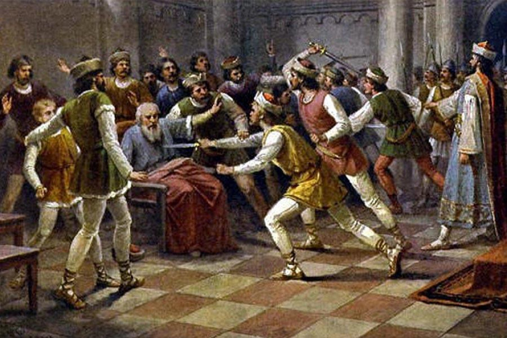 Vyvraždenie Vršovcov na obraze českého maliara Jozefa Mathausera.