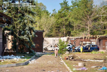 Miesto ruského útoku v Záporožskej oblasti. FOTO: Reuters/Záporožská regionálna vojenská správa
