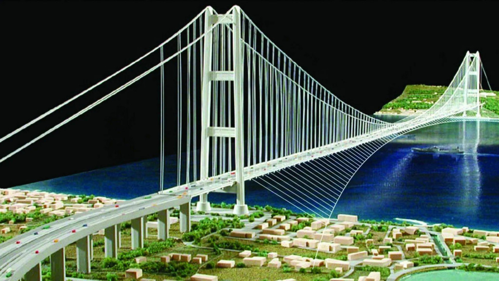 Vizualizácia nového mosta, ktorý spojí Sicíliu s talianskou pevninou. FOTO: Il ponte sullo stretto