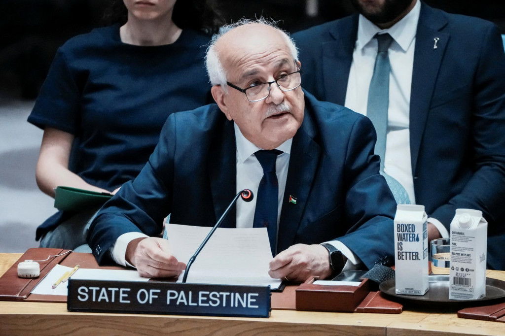Palestínsky veľvyslanec pri OSN Rijád Mansúr. FOTO: Reuters