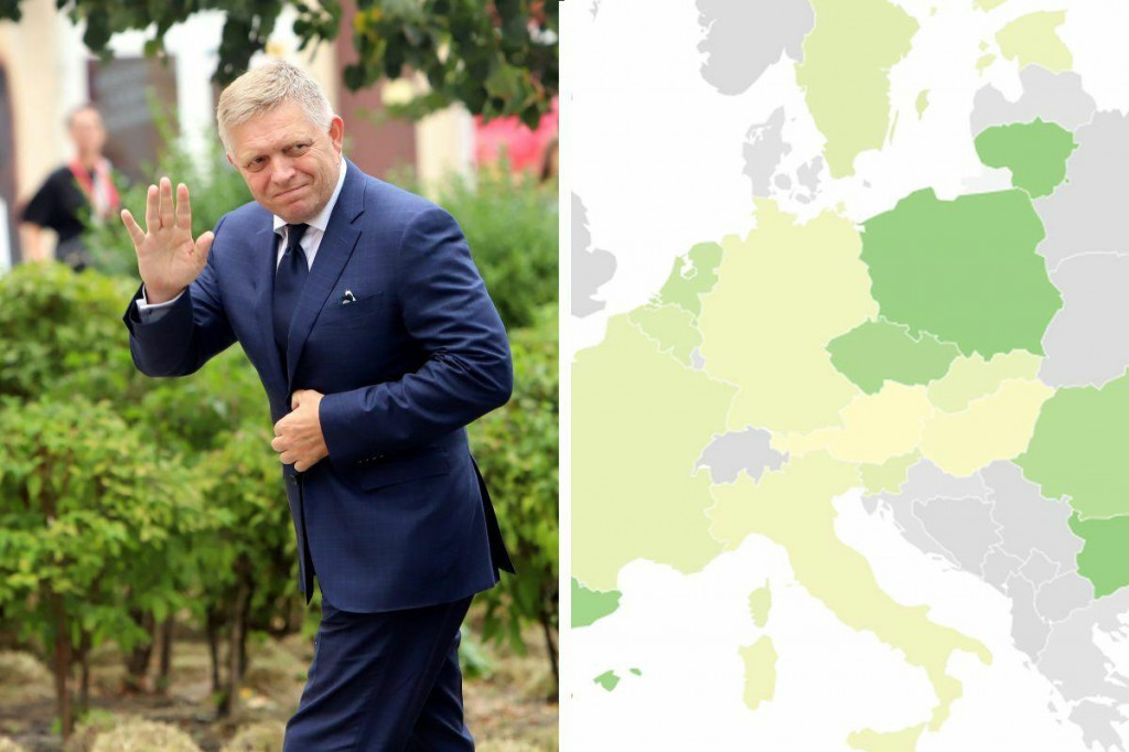 Premiér Robert Fico. FOTO: TASR/koláž HN