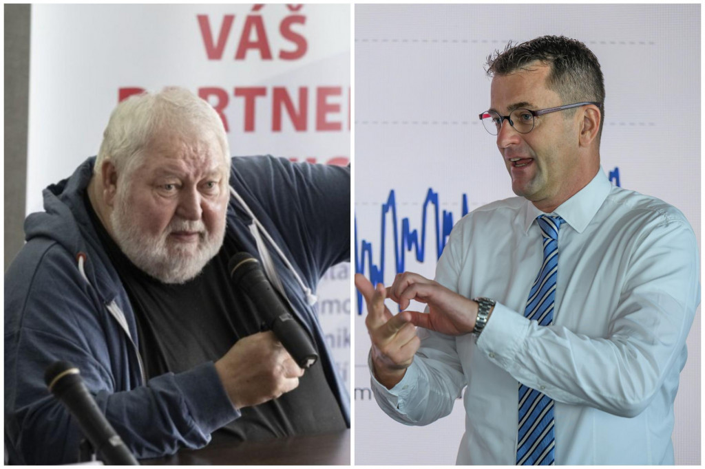 Na snímke vľavo je zakladateľ Klubu 500 Vladimír Soták a vpravo Branislav Strýček, šéf Slovenských elektrární.

FOTO: TASR/koláž HN