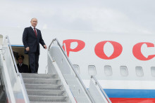 Ruský prezident Vladimir Putin na stretnutí s Donaldom Trumpom v Anchorage na Aljaške. FOTO: Reuters