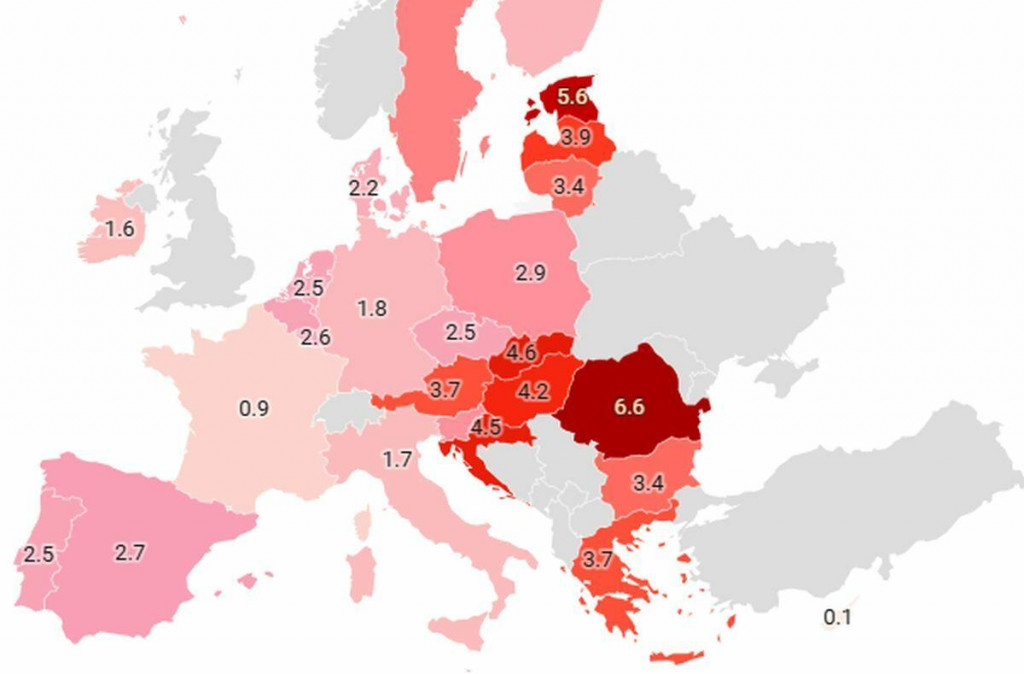 Inflácia v EÚ v júli 2025. FOTO: Eurostat