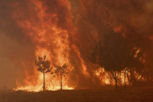 Lesný požiar neďaleko dedinky Rebordondo na severozápade Španielska. FOTO: TASR/AP