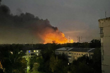 Výbuch rafinérie v Samarskej oblasti. FOTO: Profimedia