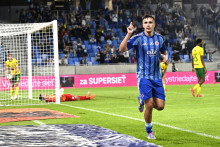 S trhovou hodnotou na úrovni osem miliónov eur je David Strelec jasne najdrahším hráčom celej Niké ligy. A o kanoniera Slovana je už dlhšie veľký záujem aj v cudzine. FOTO: TASR/P. Neubauer